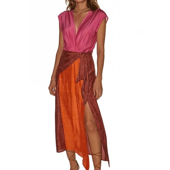 Vix Paula Hermany Silk Midi Dress - Picture 2 of 7